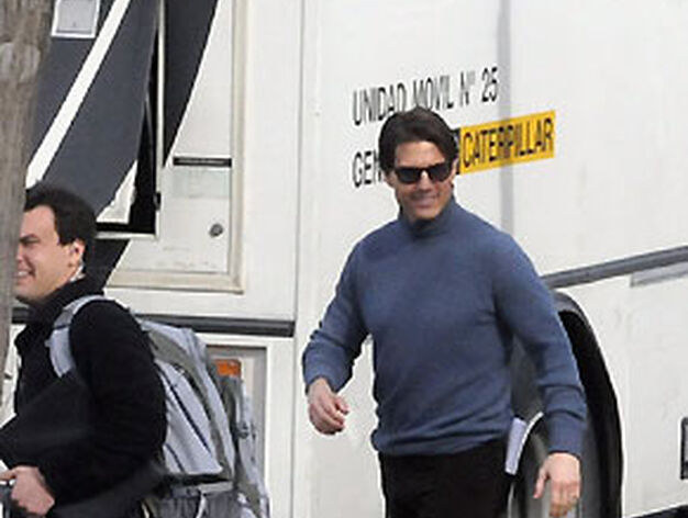 Tom Cruise durante el rodaje del filme 'Knight&amp;Day' en la estaci&oacute;n de Santa Justa.

Foto: Juan Carlos V&aacute;zquez