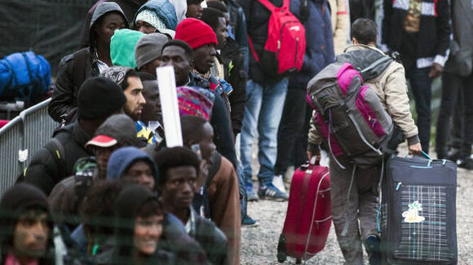 Inmigrantes en Calais.