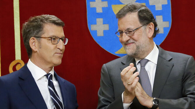 Rajoy, durante el acto de posesión de Núñez Feijóo.