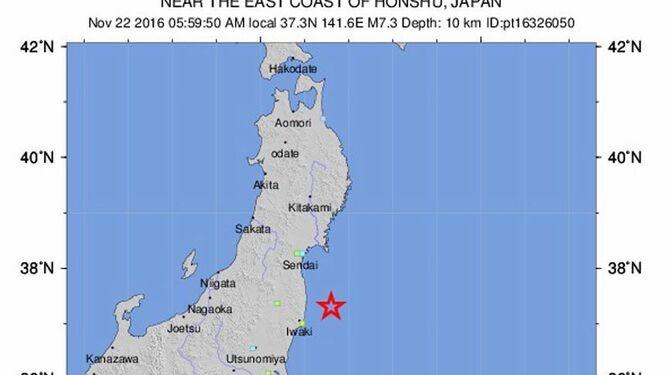 Un terremoto de 7,3 grados sacude el norte de Japón y activa la alerta de 'tsunami'