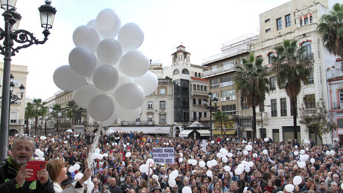 La manifestación a su llegada a la Plaza de las Monjas de la capital.