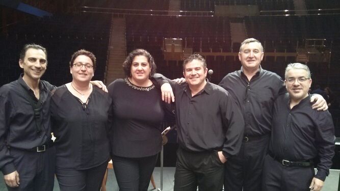 Los seis miembros de la Banda Sinfónica Municipal de Huelva que participaron en el II Congreso nacional.