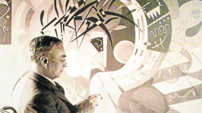 Vasili Kandinsky (1866 - 1944), en plena creación, en una imagen de los años 30.