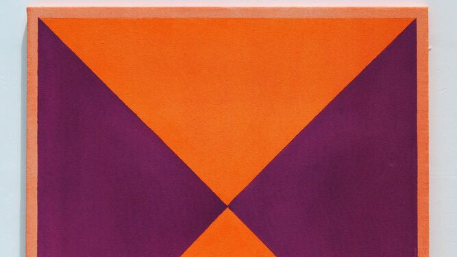 Mimbres de la imagen. Cuatro obras del artista onubense, las dedicadas a las letras 'A', 'Z', 'S' y 'X', en las que puede apreciarse su predilección por el análisis de formas y los distintos modos en que la geometría puede dinamizar espacios.