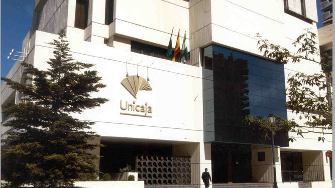 Vista de la sede principal de Unicaja Banco en Málaga.