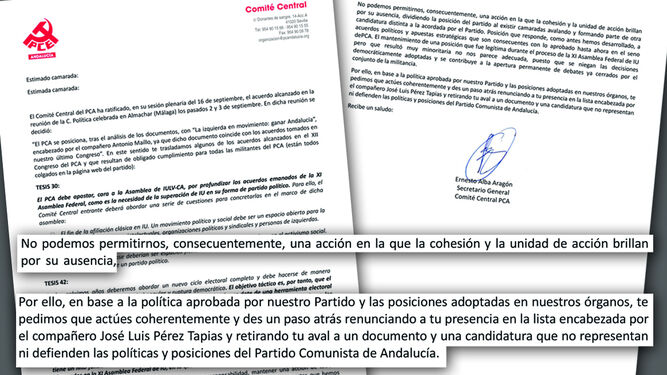 El PCA pide a los militantes que den "un paso atrás" y retiren el aval a Pérez Tapias
