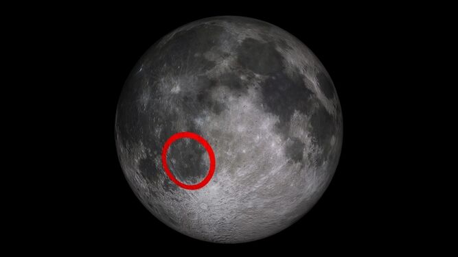 Lugar de la Luna en el que Madiedo realizó su descubrimiento en 2013.