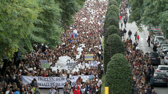 Una de las manifestaciones de Huelva por una sanidad digna en años anteriores.