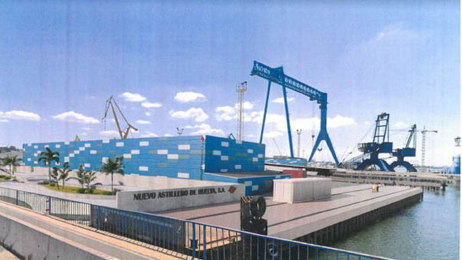 Recreación de la imagen que tendrán los nuevos astilleros en Huelva.