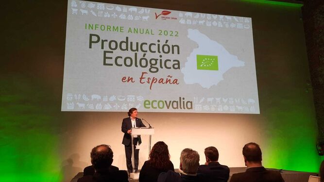 Álvaro Barrera, durante la presentación en Madrid del "Informe de la Producción Ecológica 2022".
