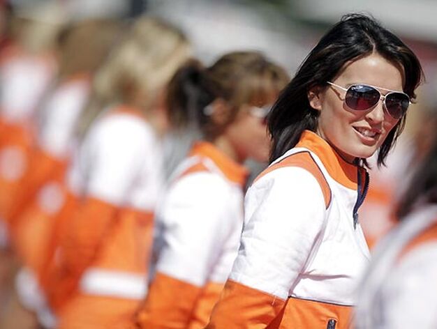 Una de las azafatas del Gran Premio de B&eacute;lgica.

Foto: Afp Photo / Reuters / Efe