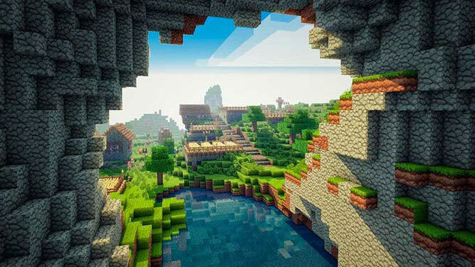 Un paisaje de 'Minecraft'