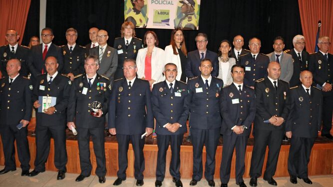 Jefes y mandos de las policías locales de Andalucía, ayer en Islantilla.