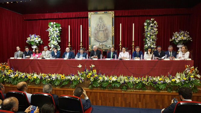 Un momento de la Asamblea General de presidentes y hermanos mayores, presidida por el obispo de Huelva, José Vilaplana.