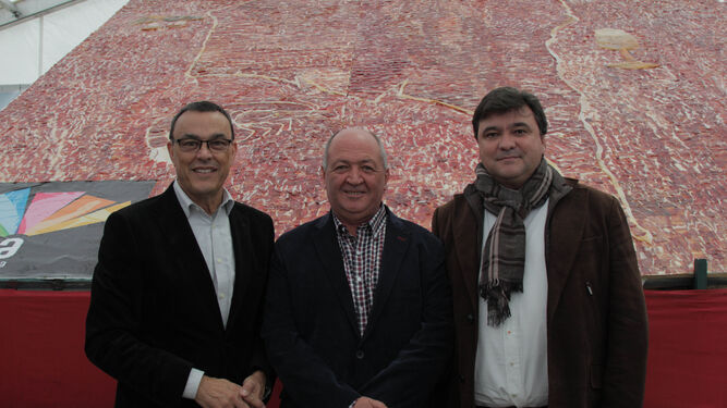 El presidente de la Diputación y los alcaldes de Cumbres Mayores y Huelva.