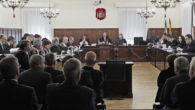 Vista general de la sala en la reanudación del juicio de los ERE.