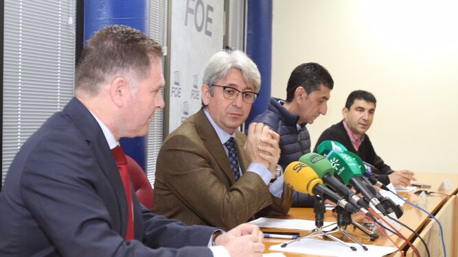 Javier Mateo, José Antonio Agüera, Sebastián Donaire y Emilio Fernández en la rueda de prensa de ayer.
