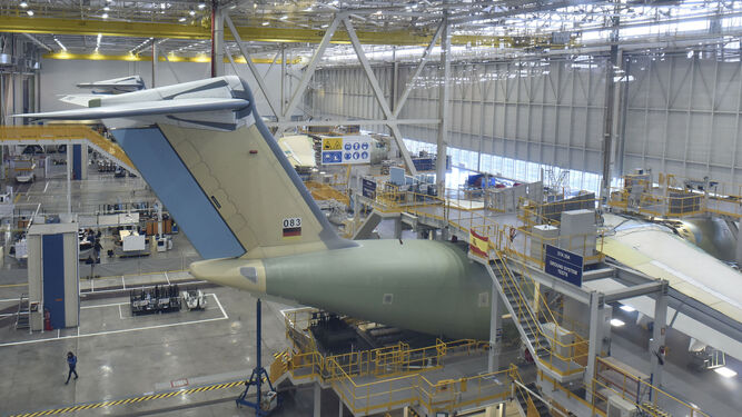 Planta sevillana de Airbus de San Pablo, donde se realiza el ensamblaje del avión A400M.