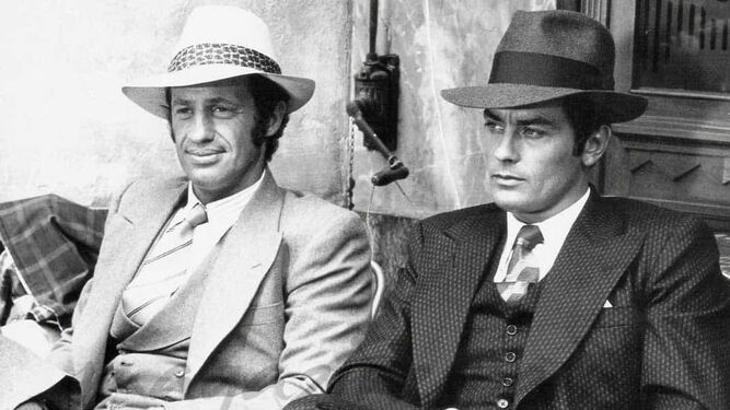 Con Alain Delon (dcha.) en la película 'Borsalino' (1970).