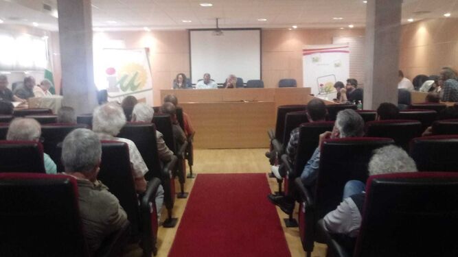 Encuentro de la coordinadora provincial y las asambleas locales de IU, ayer, en el Ayuntamiento de Aljaraque.