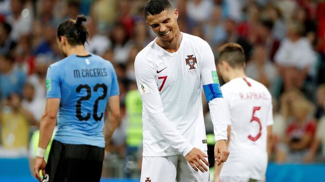 Cristiano Ronaldo se lamenta en un momento del partido.