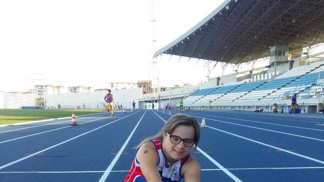 Blanca en un entrenamiento en el estadio Iberoamericano Emilio Martín.