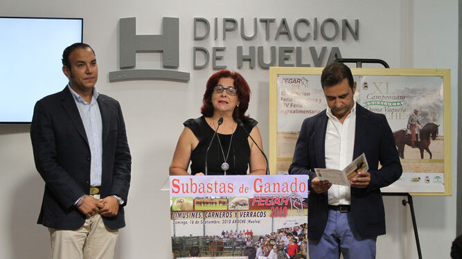 José Antonio Núñez, María del Carmen Castilla y Antonio Muñiz en la presentación del evento.