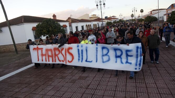 Manifestación en favor de la segregación de Tharsis de Alosno en 2013.