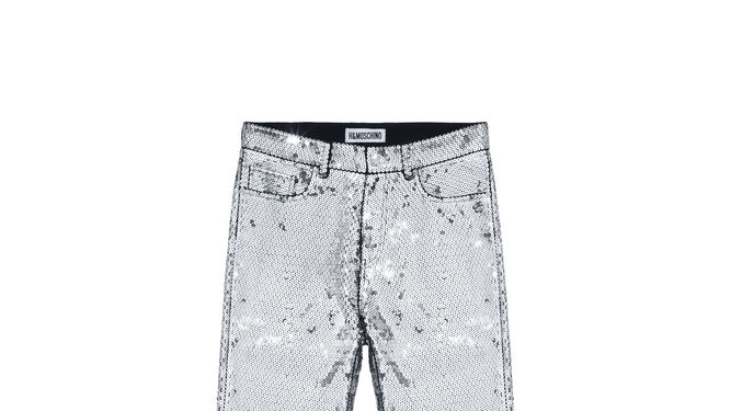 Pantalones con lentejuelas plateadas de Moschino tv H&amp;M 89,99 EUR