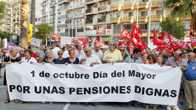 Manifestación de pensionistas en Huelva