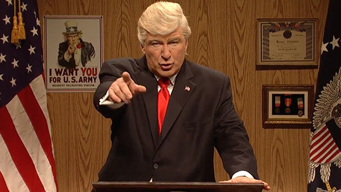 Alec Baldwin como el presidente Trump