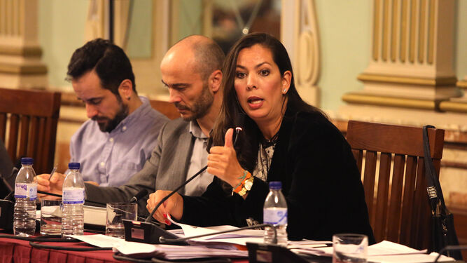 María Martín interviene en el pleno municipal celebrado ayer.