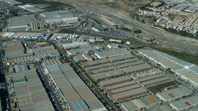 Vista aérea de polígono industrial Guadalhorce.