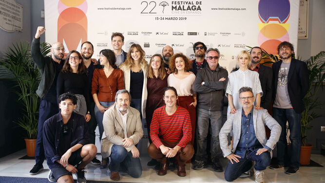 Foto de familia con los premiados en la 22 edición del Festival de Málaga.