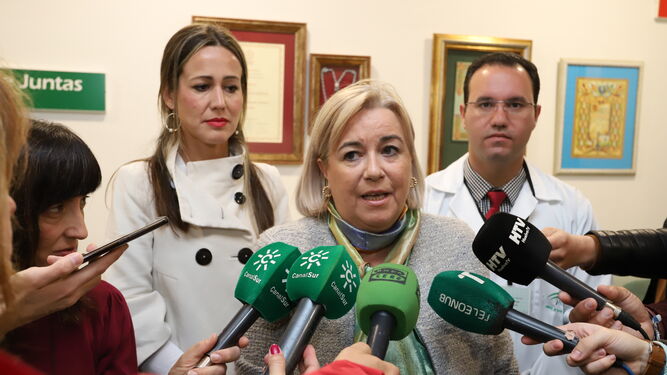 La delegada territorial de Salud y Familias, Manuela Caro, esta mañana.