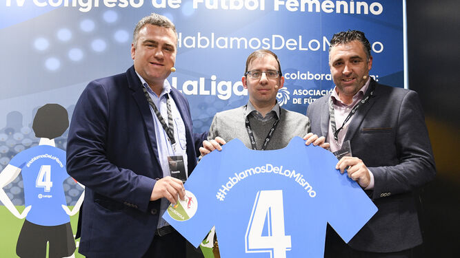 Representantes del Sporting en el congreso de Fútbol Femenino.