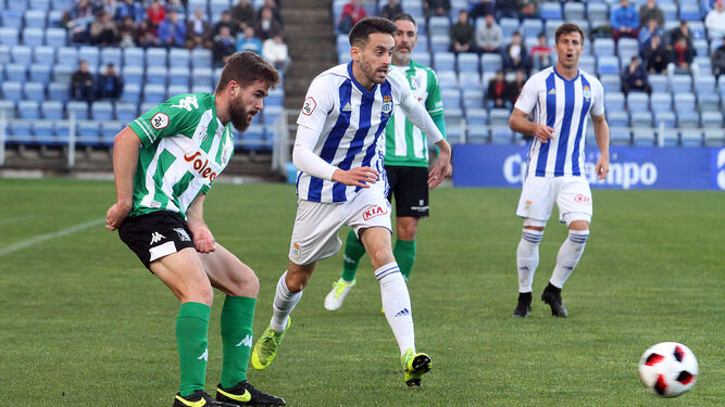 Recreativo y Sanluqueño, durante el partido de la primera vuelta en Huelva.