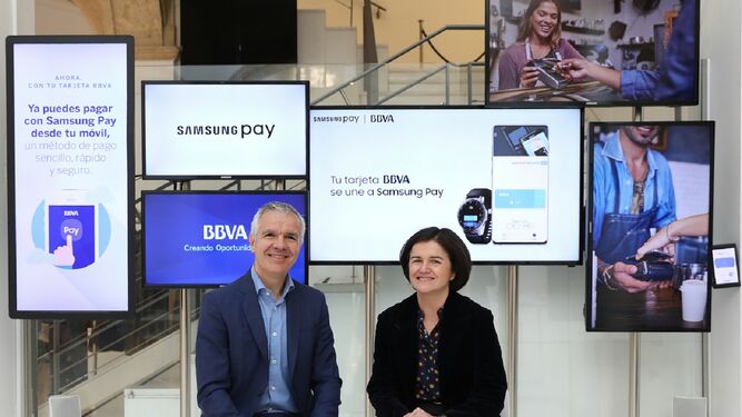 Acuerdo entre BBVA y Samsung que permite a sus clientes usar Samsung Pay.