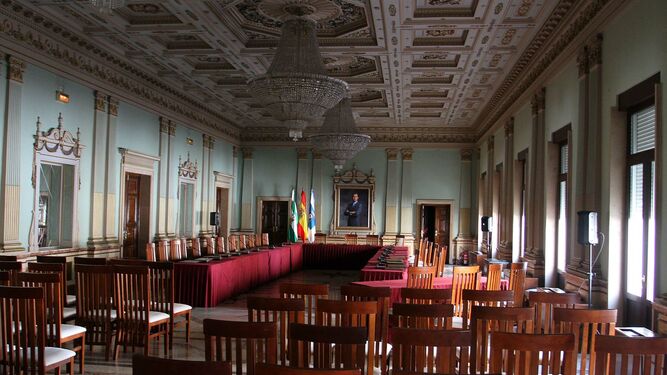 El Salón del Pleno del Ayuntamiento de la capital.