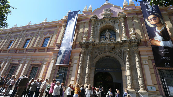 Colas para ver, el pasado marzo, la exposición de Murillo en el Bellas Artes de Sevilla.