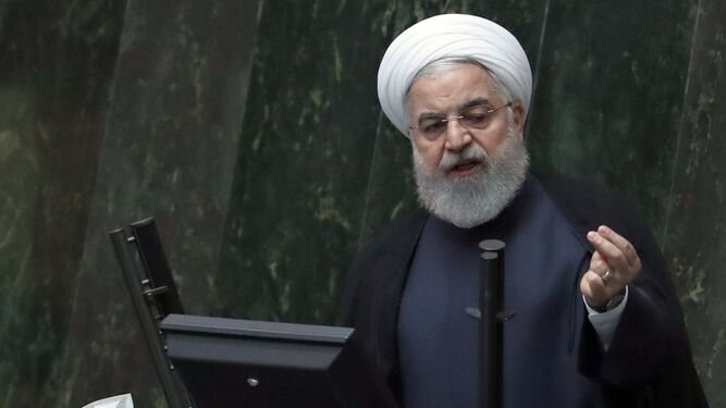 El presidente iraní, Hasan Rohani, habla durante la sesión parlamentaria del pasado día 3 en Teherán.