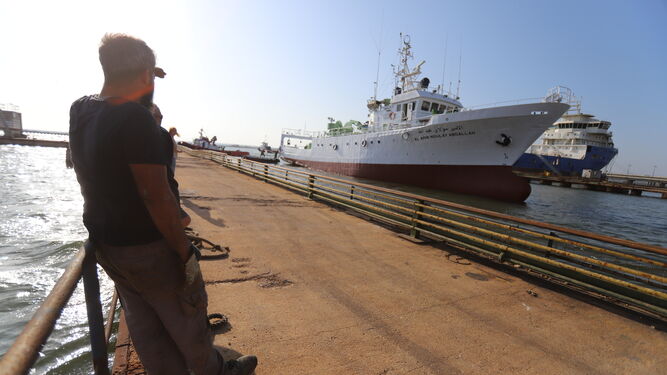 Im&aacute;genes de la botadura del barco Al Amir Moulay Abdallah en los astilleros de Huelva