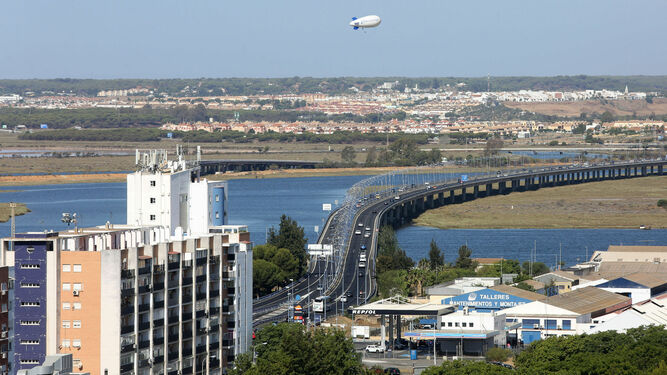 Vista aérea del Puente del Odiel.