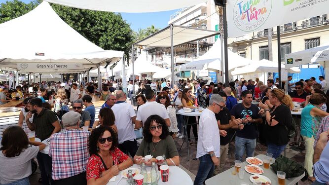 Jornada de clausura de la Feria de la Tapa de Huelva 2019, a mediodía de ayer.