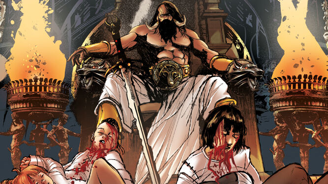 Detalle de la portada de 'The Barbarian King: La espada rota'.