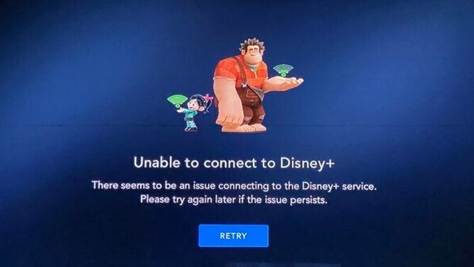 Señal de adevertencia de suspensión de servicio en Disney +