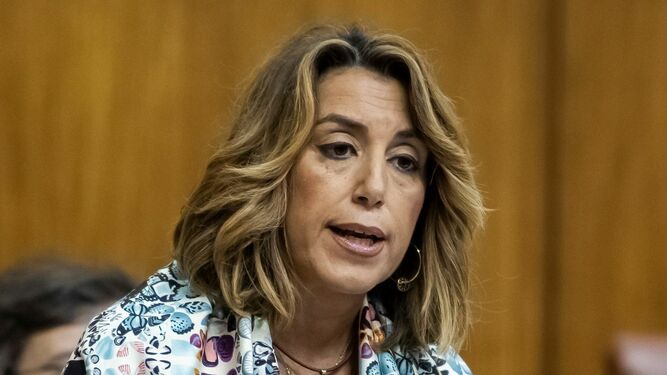 Susana Díaz, durante el pasado Pleno del Parlamento.