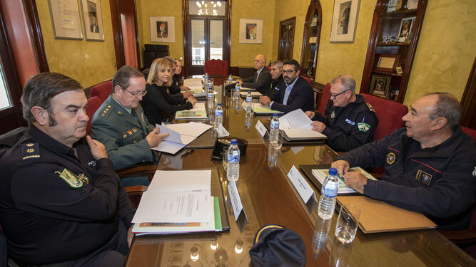 Reunión de la Junta Local de Seguridad en el Ayuntamiento de Huelva.