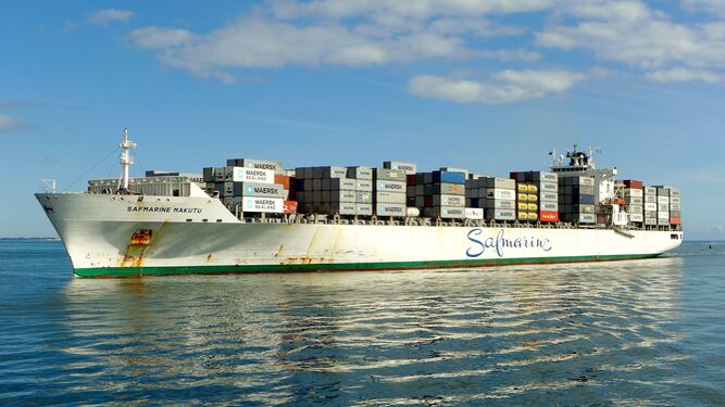 Uno de los buques de la naviera Safmarine como los que se utilizarán en el Puerto de Huelva.