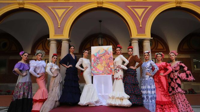 Desfile inaugural de la pasarela de moda Huelva Flamenca 2020.
